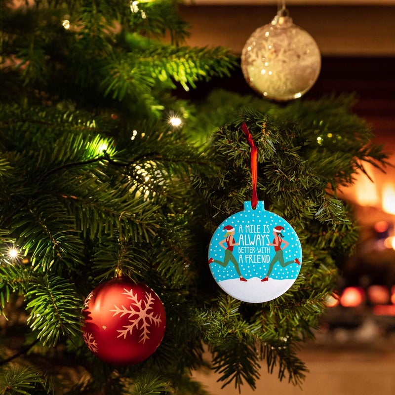 ChalkTalkSPORTS Running Ceramic Ornament | Mile with a Friend Ornament - Image 3
